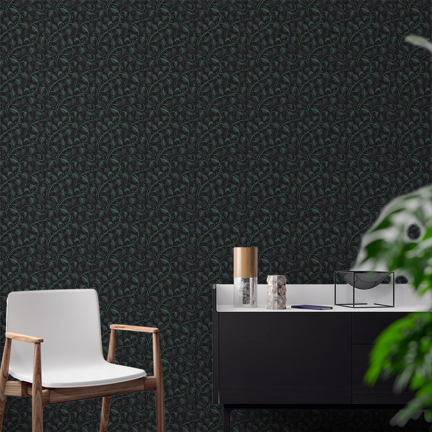 Floral & Leaves Wallpaper WAL1919-F