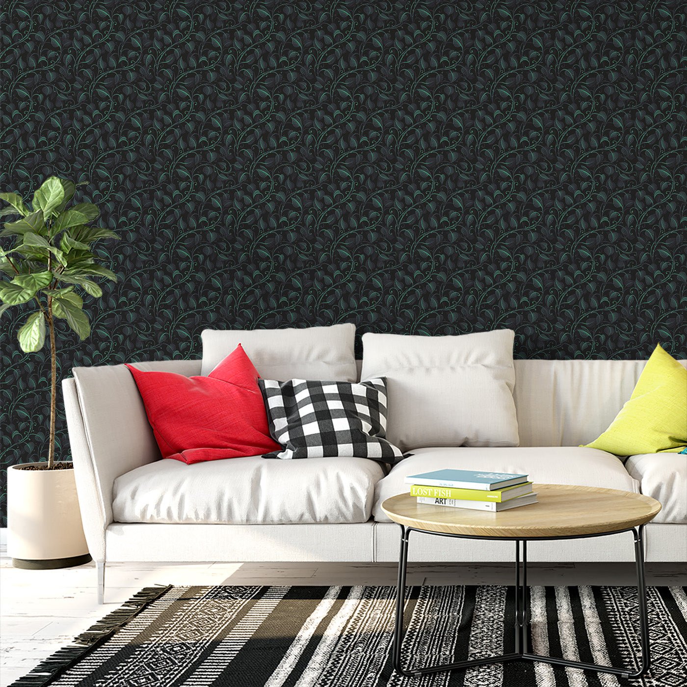 Floral & Leaves Wallpaper WAL1919-F