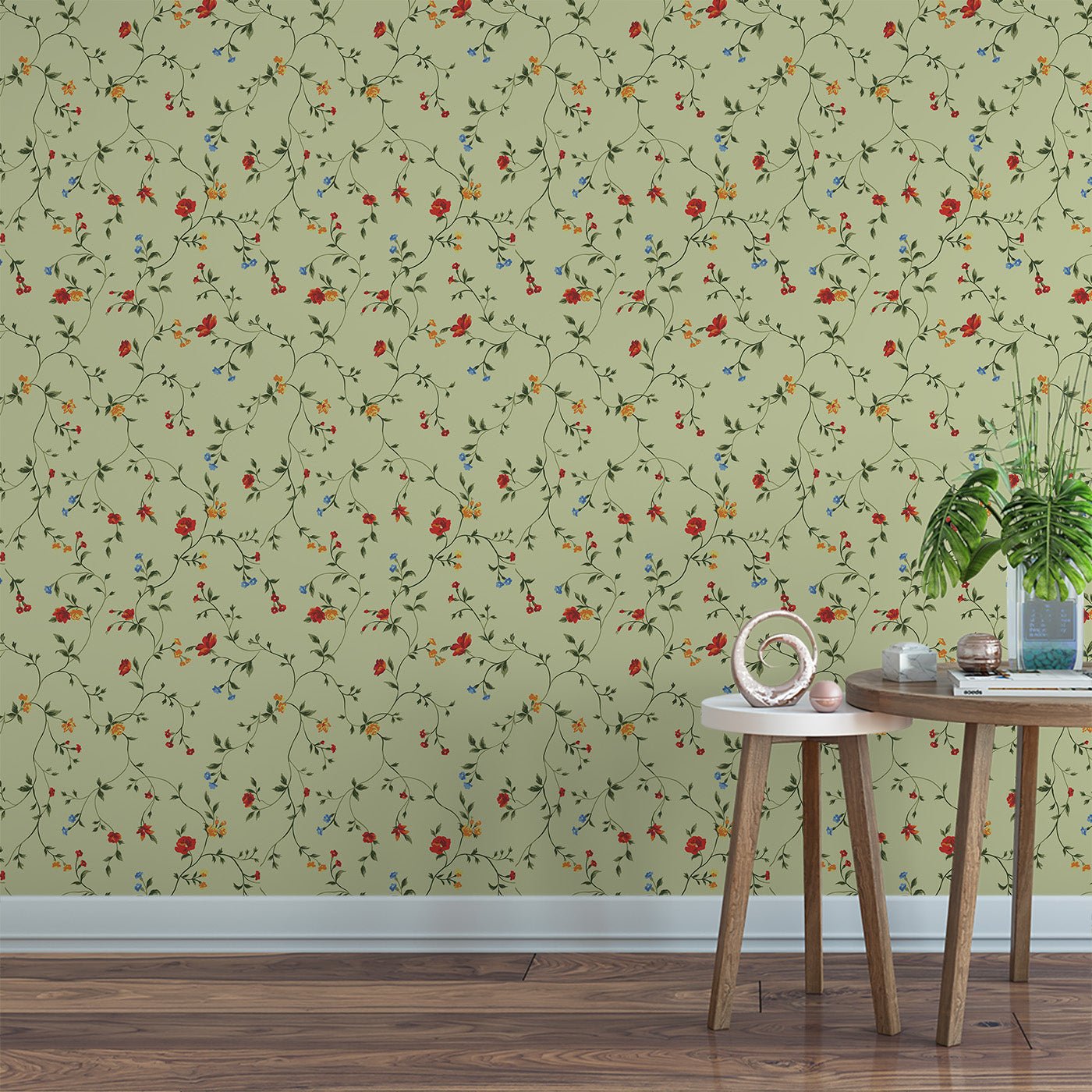 Floral & Leaves Wallpaper WAL1920-F