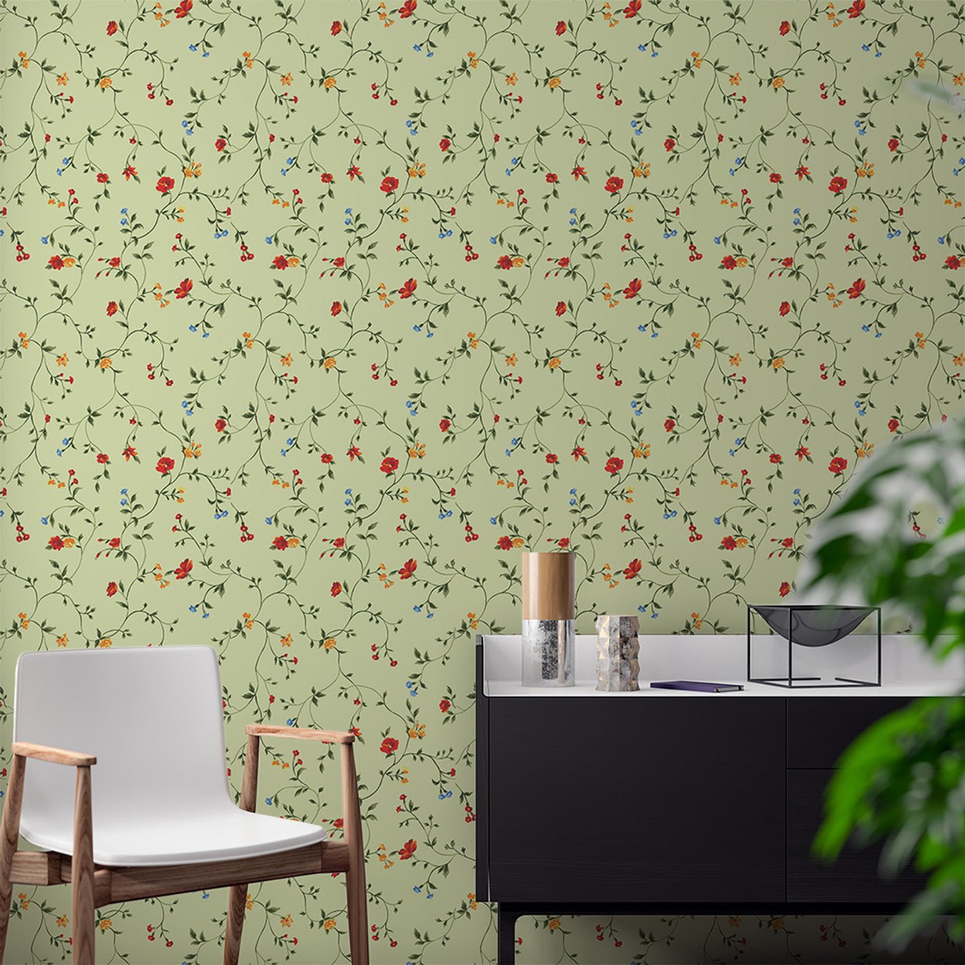 Floral & Leaves Wallpaper WAL1920-F