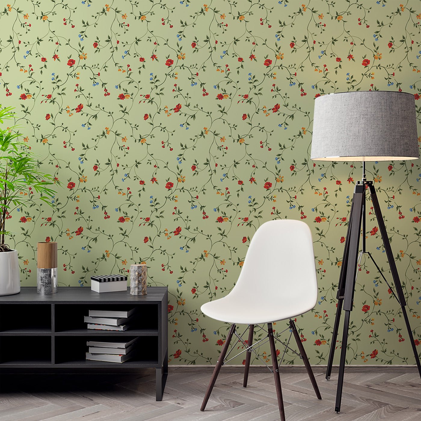 Floral & Leaves Wallpaper WAL1920-F