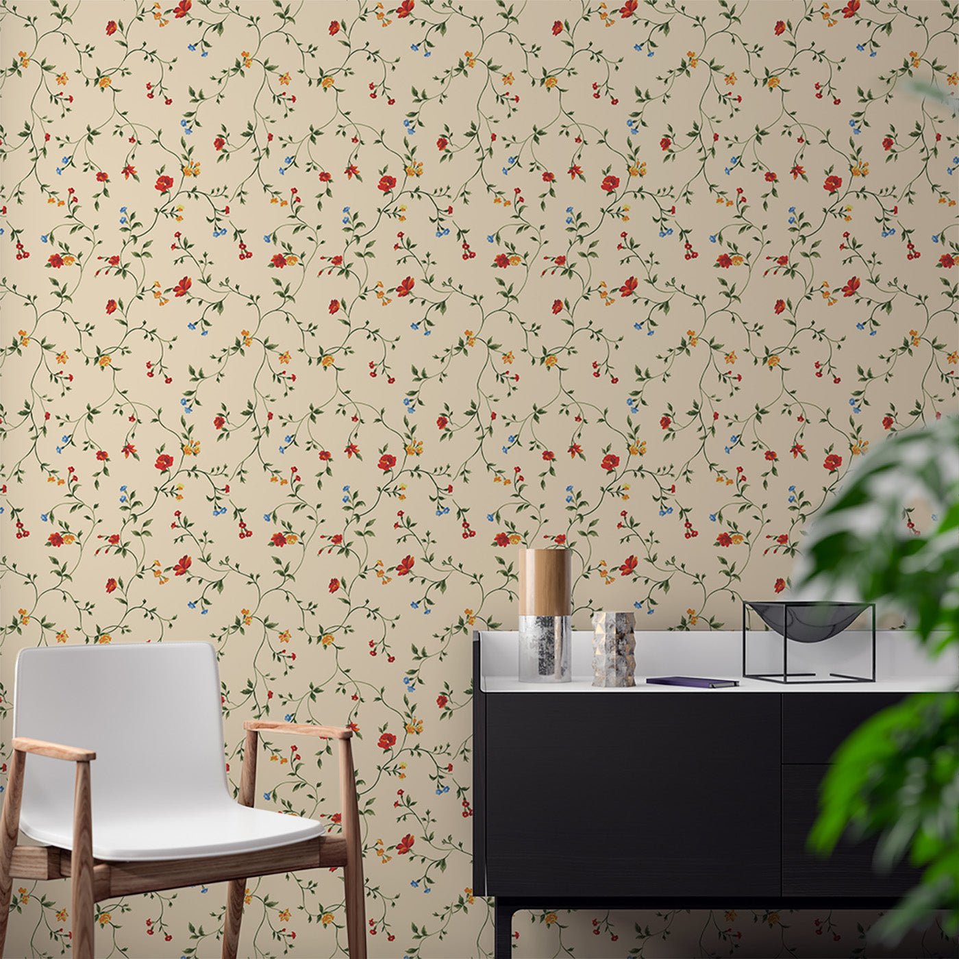 Floral & Leaves Wallpaper WAL1921-F