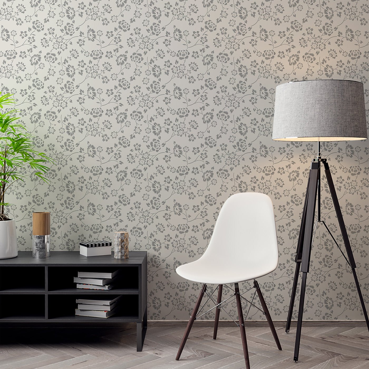 Floral & Leaves Wallpaper WAL1924-F