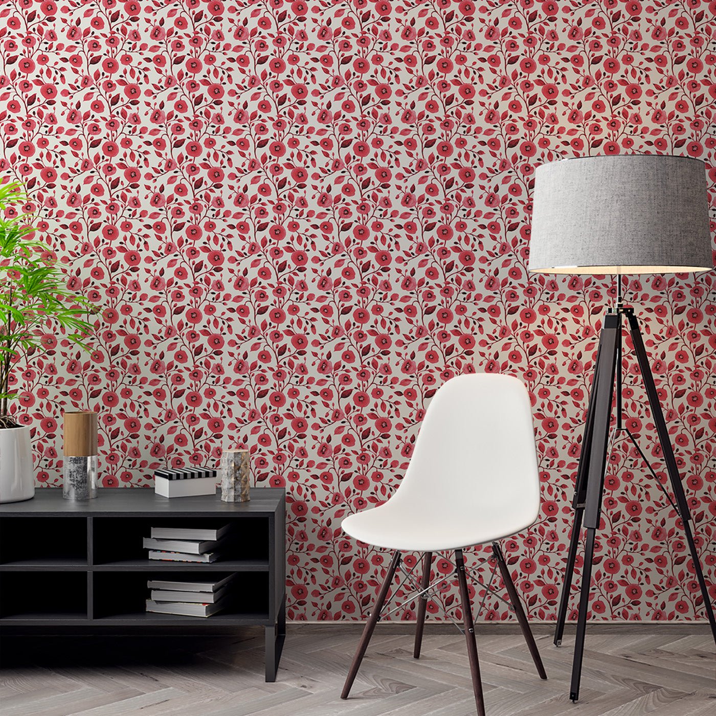 Floral & Leaves Wallpaper WAL1925-F