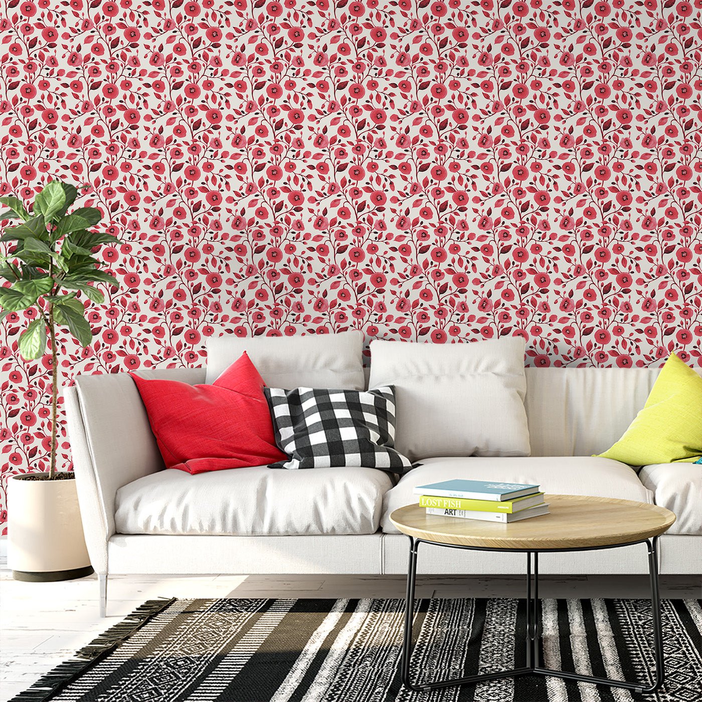 Floral & Leaves Wallpaper WAL1925-F