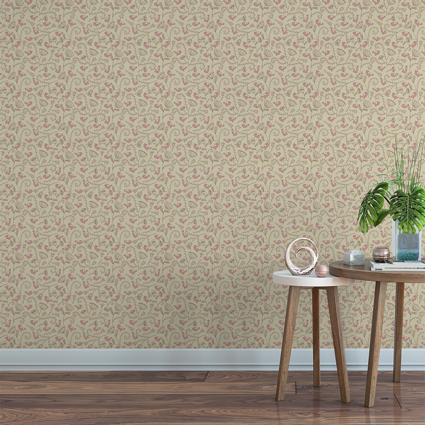 Floral & Leaves Wallpaper WAL1927-F