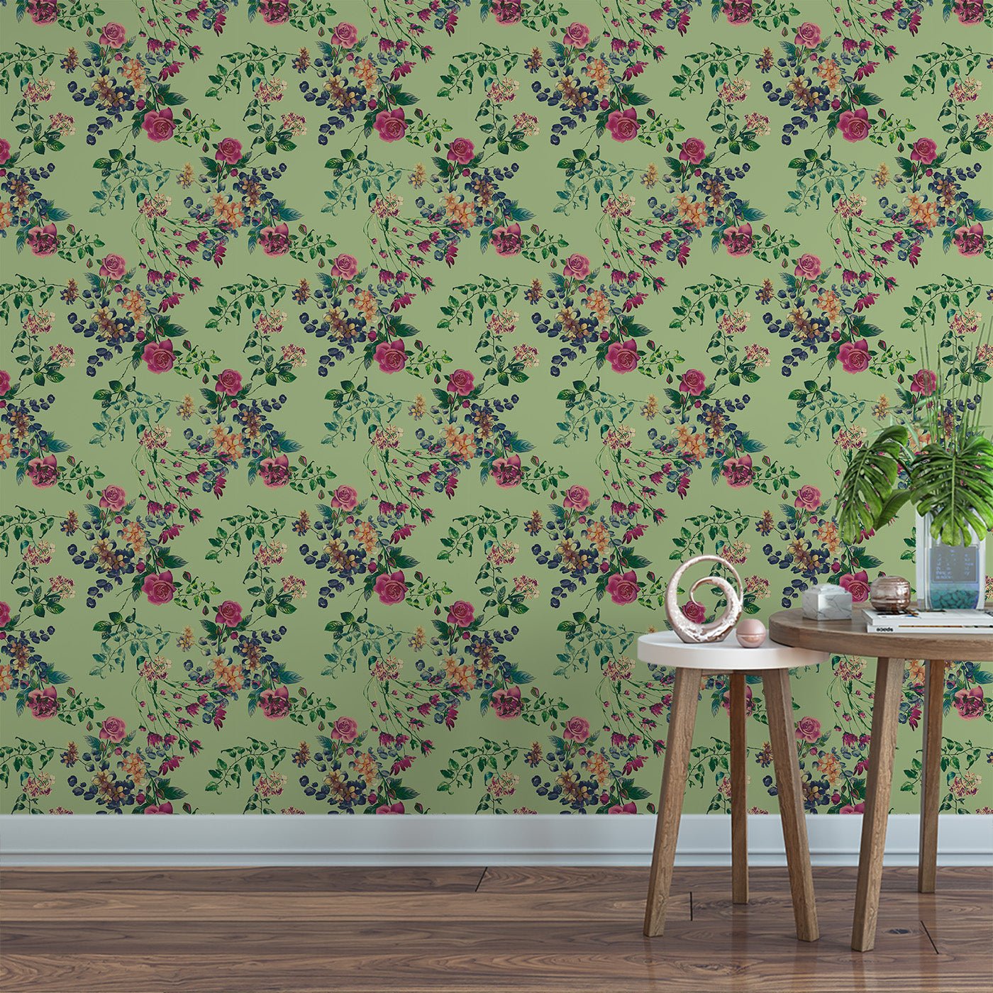 Floral & Leaves Wallpaper WAL1929-F