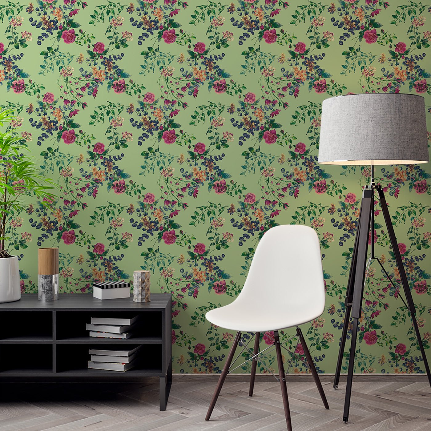 Floral & Leaves Wallpaper WAL1929-F