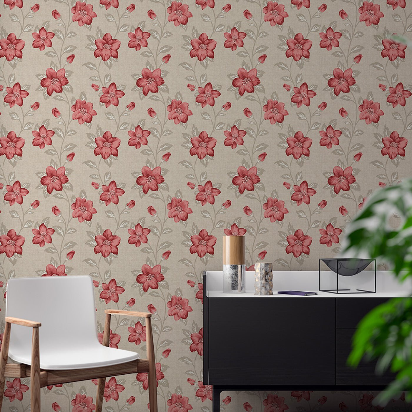 Floral & Leaves Wallpaper WAL1931-F