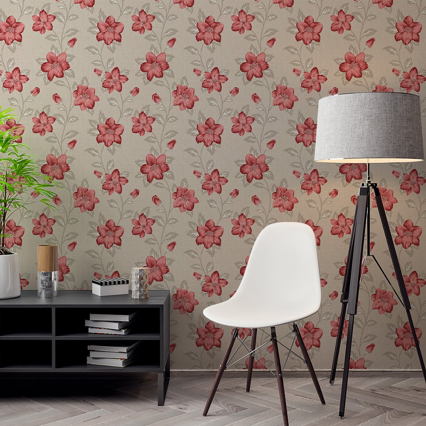 Floral & Leaves Wallpaper WAL1931-F