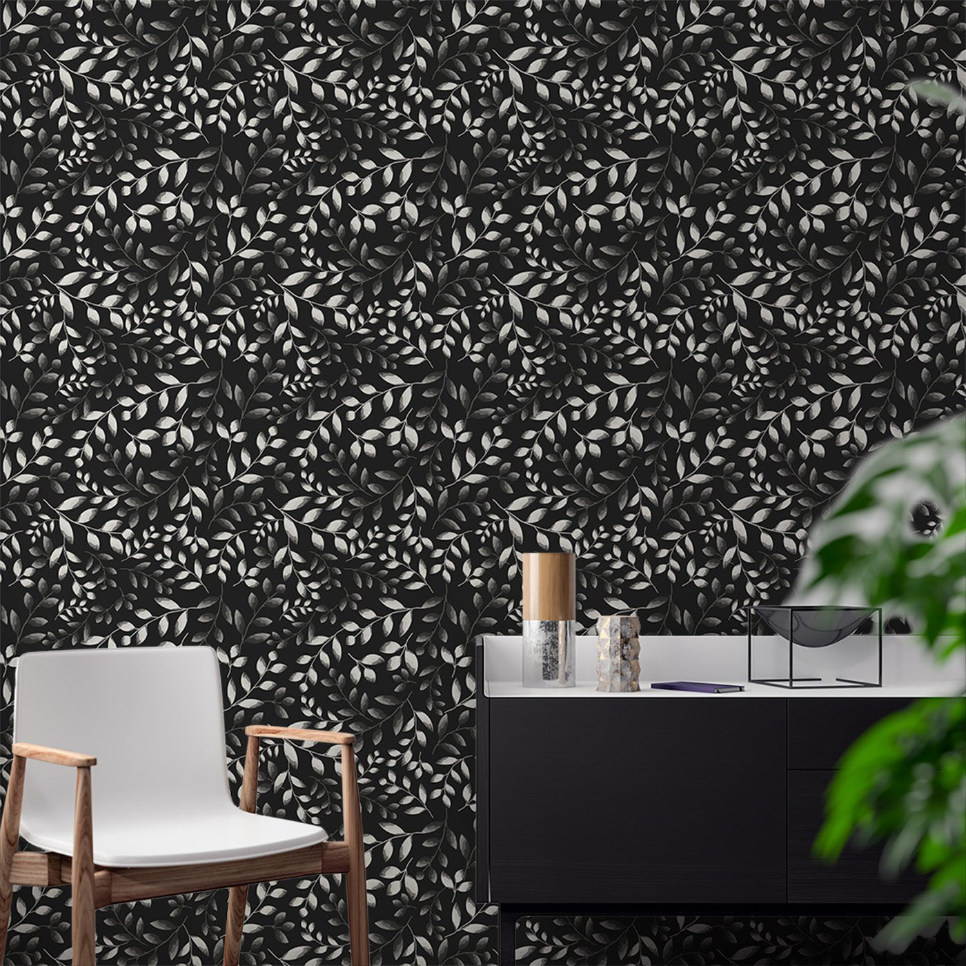 Floral & Leaves Wallpaper WAL1932-F