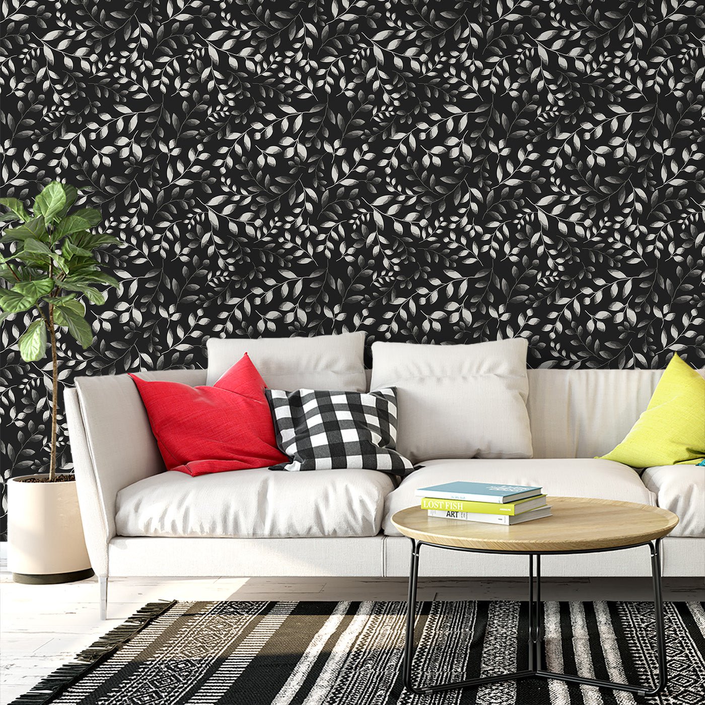 Floral & Leaves Wallpaper WAL1932-F