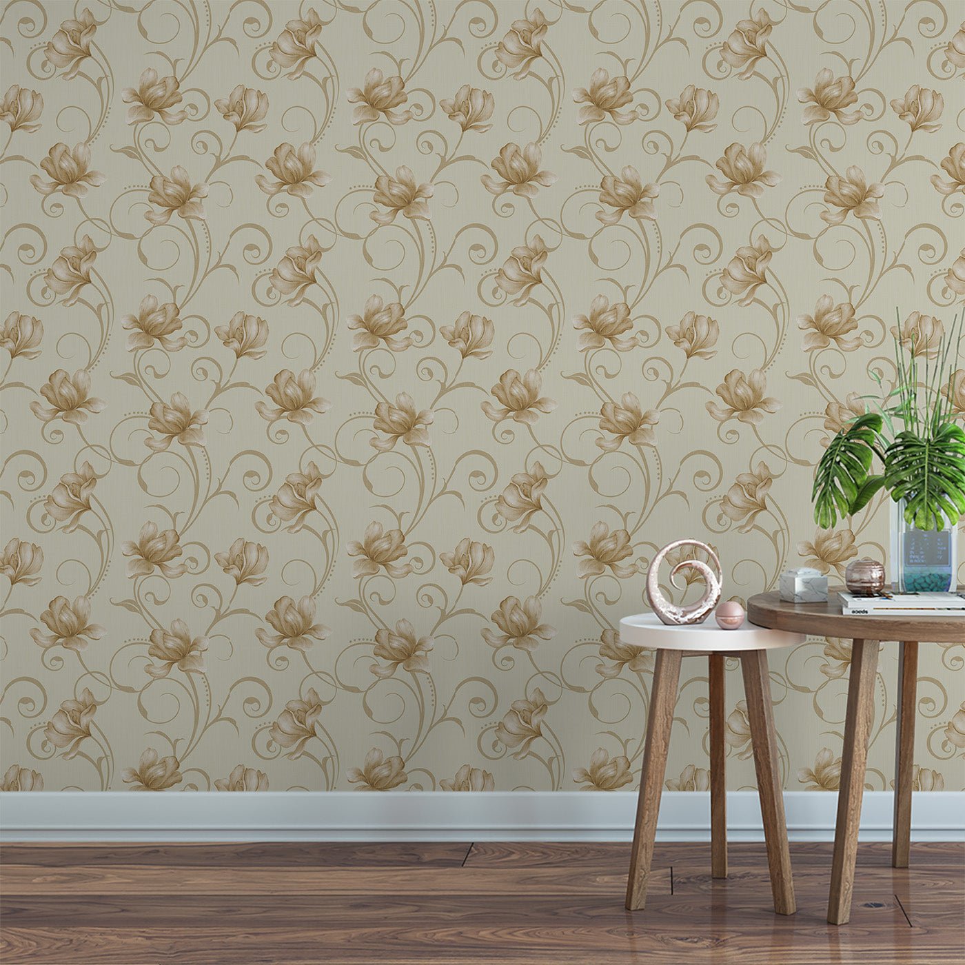 Floral & Leaves Wallpaper WAL1934-F