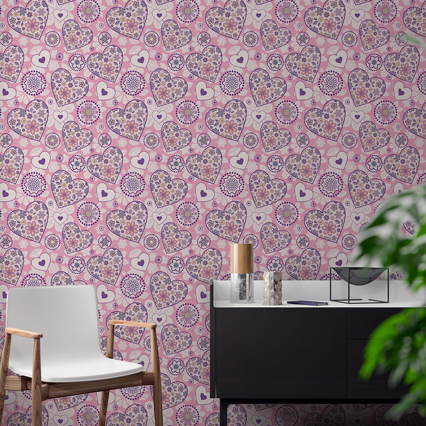 Floral & Leaves Wallpaper WAL1935-F