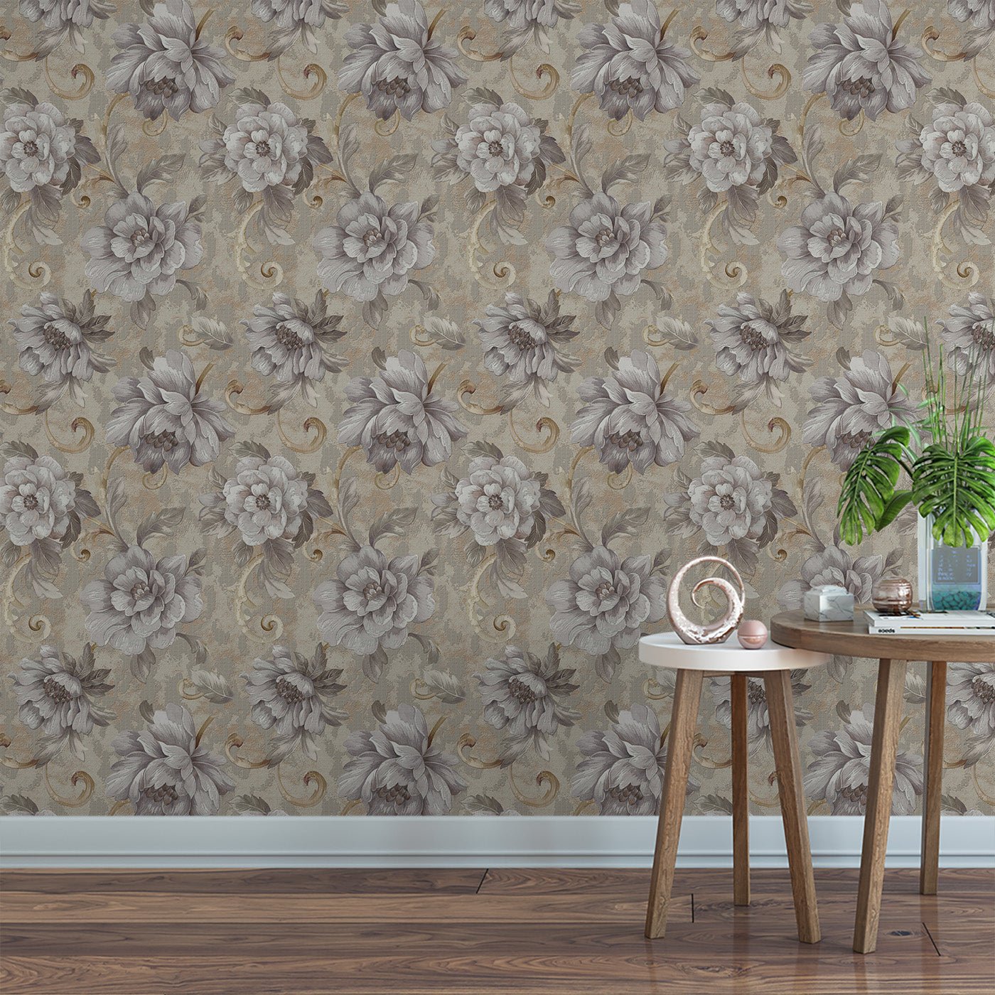 Floral & Leaves Wallpaper WAL1936-F