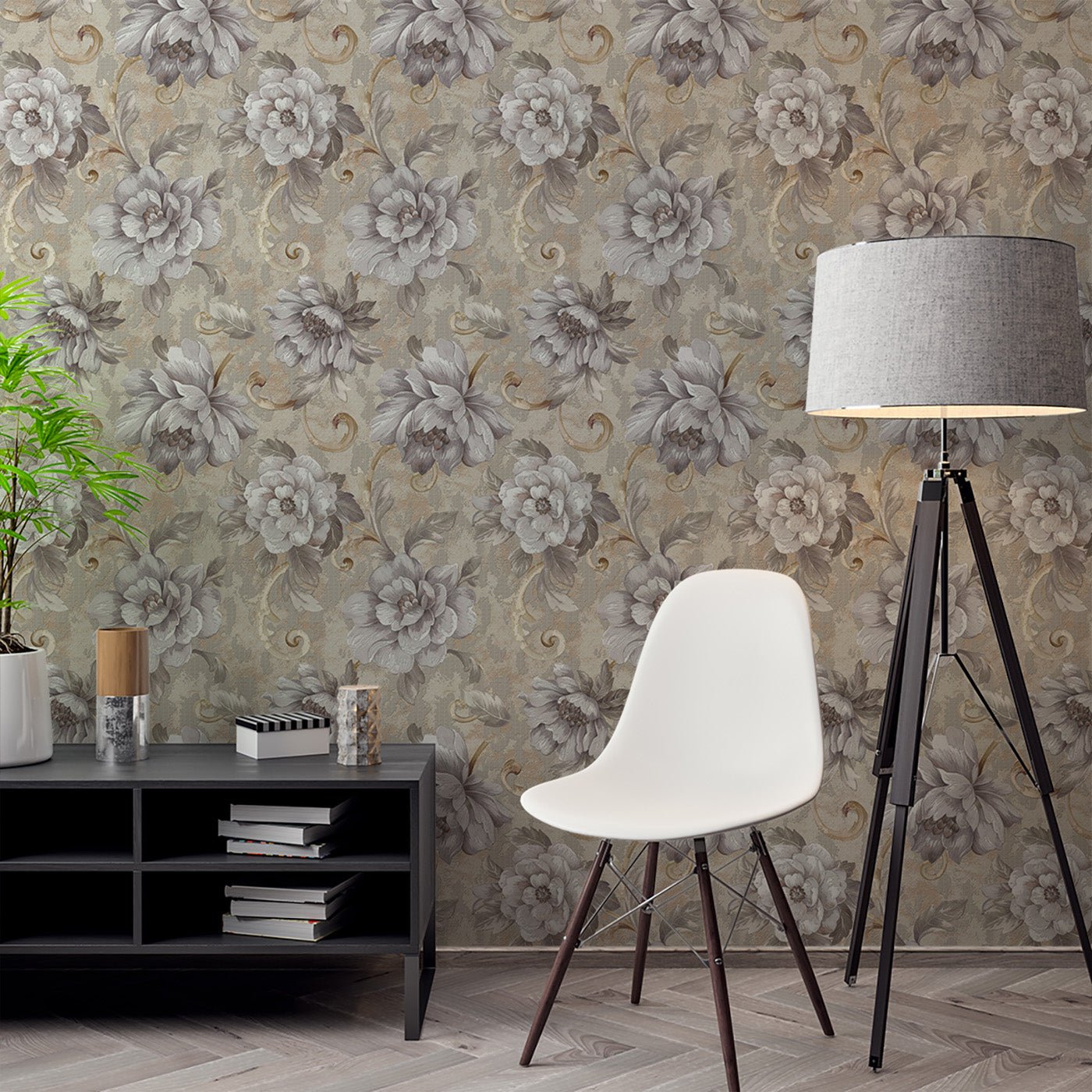 Floral & Leaves Wallpaper WAL1936-F