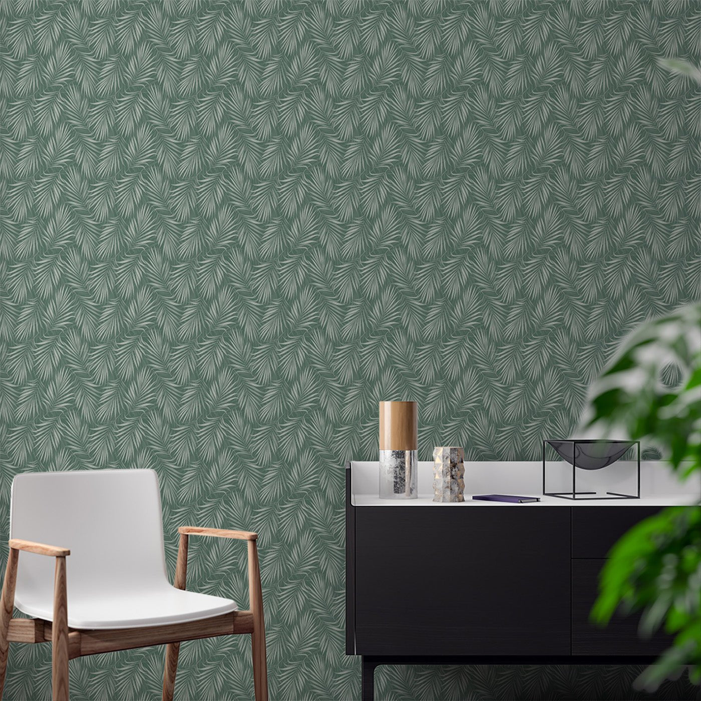 Floral & Leaves Wallpaper WAL1941-F