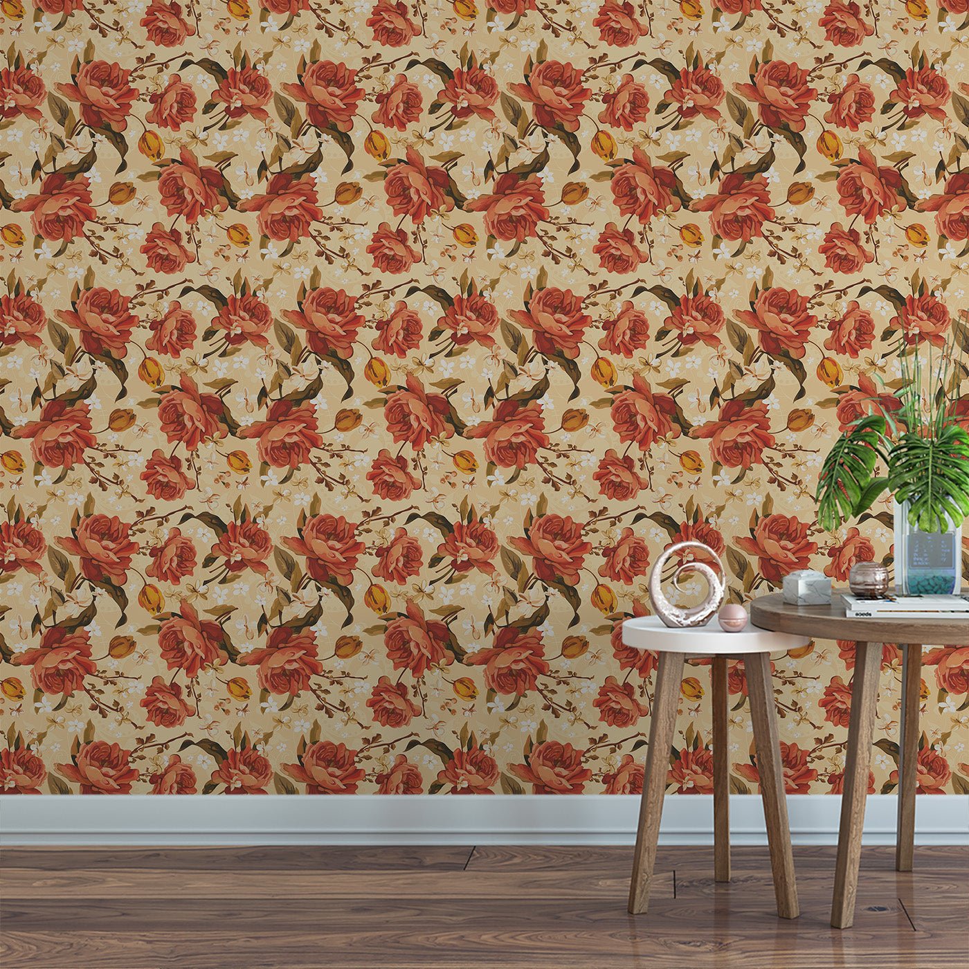 Floral & Leaves Wallpaper WAL1942-F