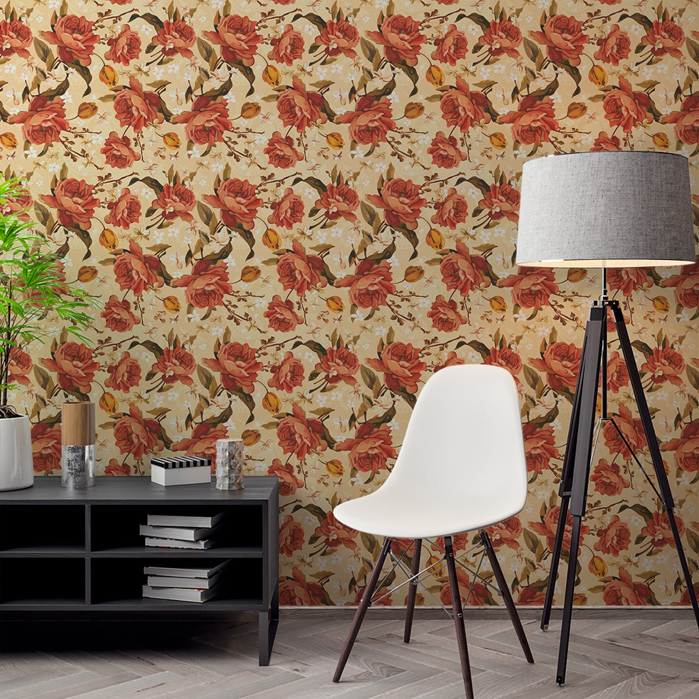 Floral & Leaves Wallpaper WAL1942-F