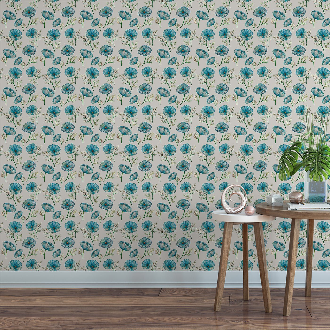 Floral & Leaves Wallpaper WAL1943-F