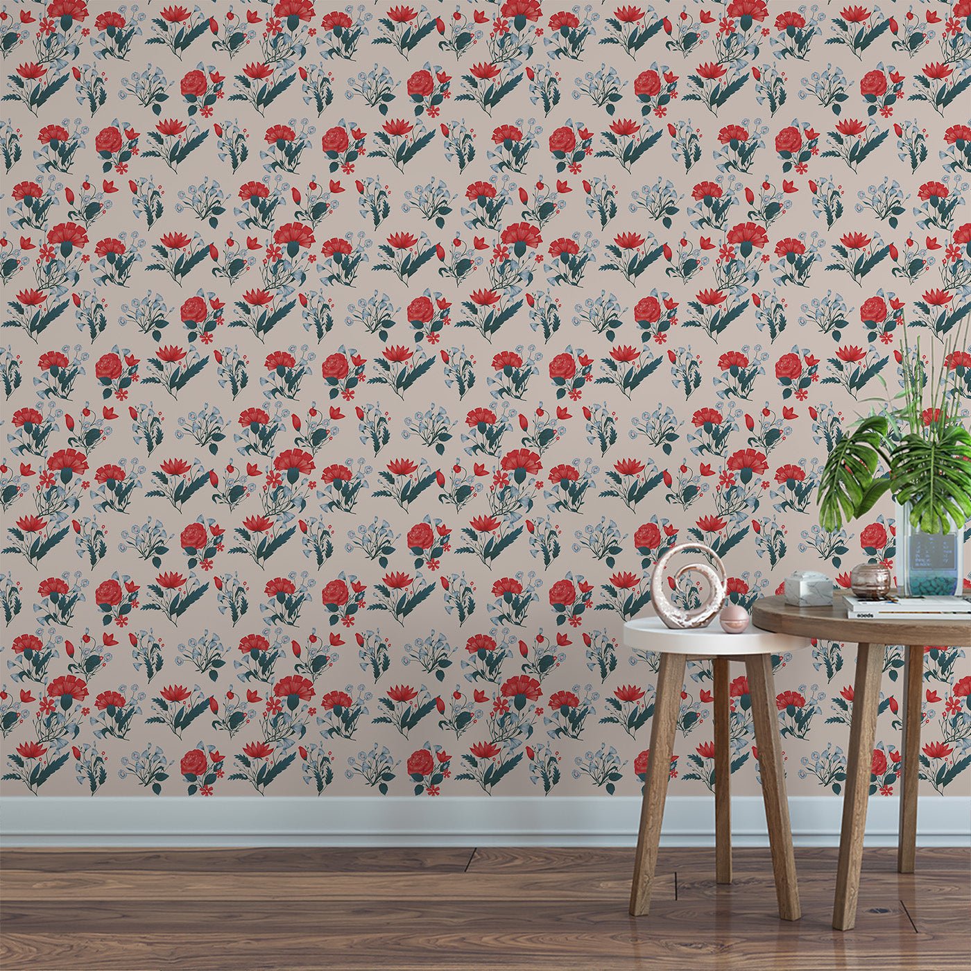 Floral & Leaves Wallpaper WAL1945-F