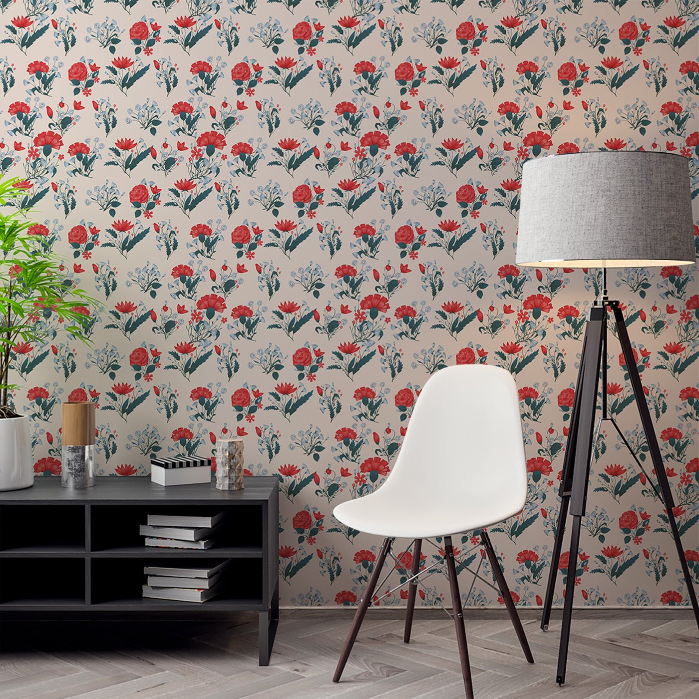 Floral & Leaves Wallpaper WAL1945-F