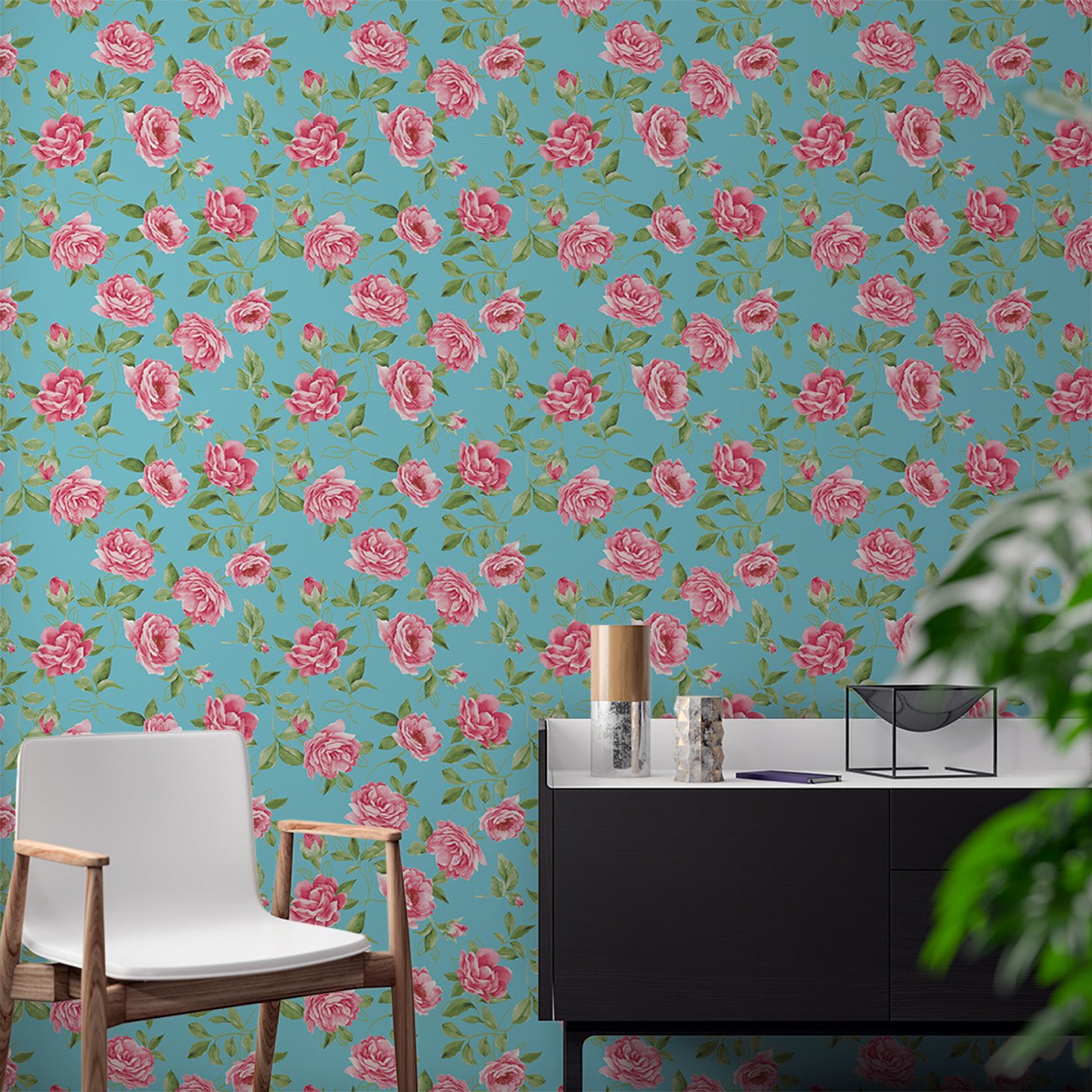 Floral & Leaves Wallpaper WAL1946-F