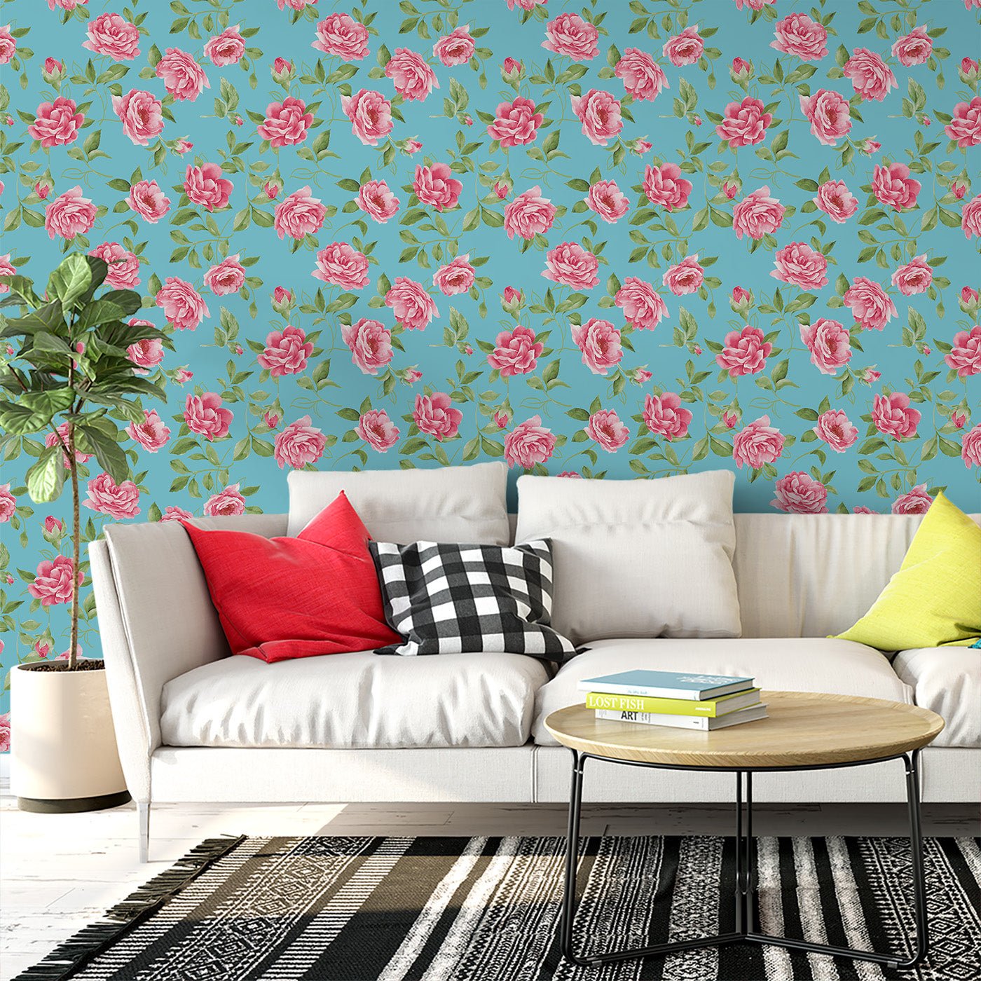 Floral & Leaves Wallpaper WAL1946-F