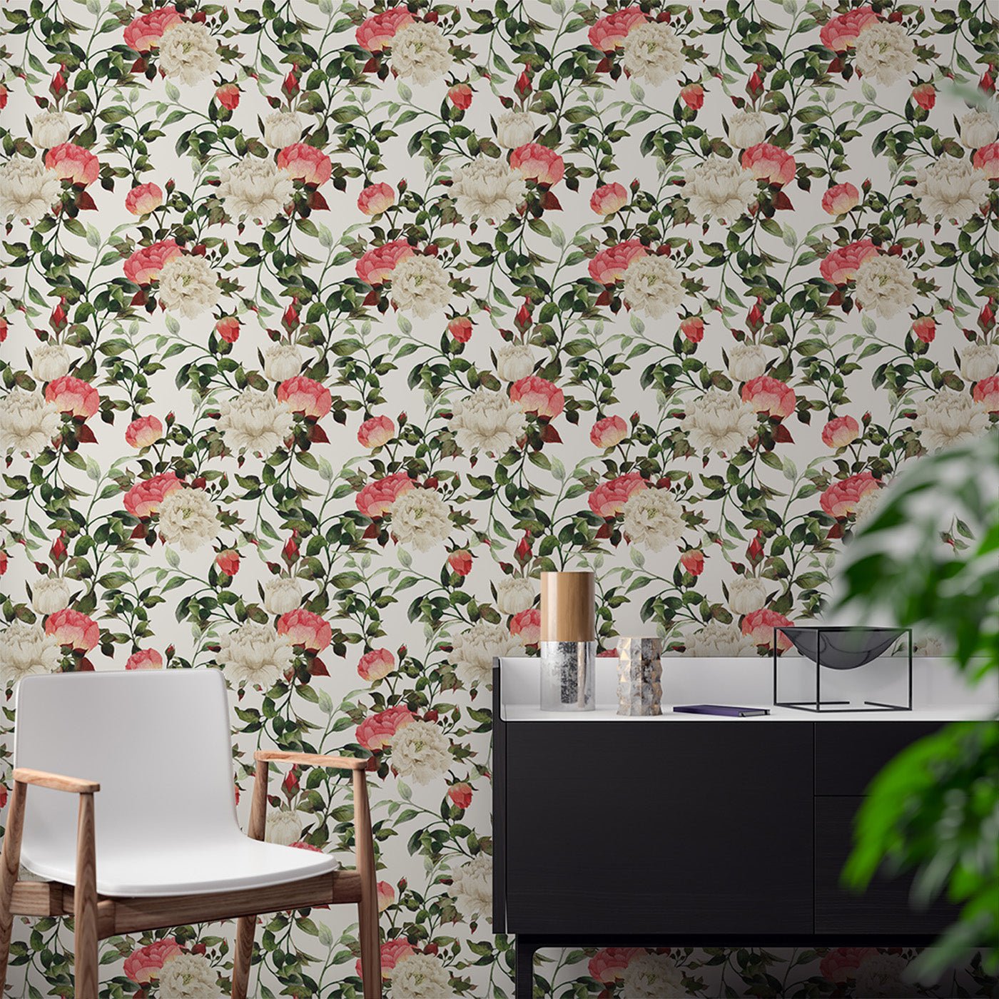 Floral & Leaves Wallpaper WAL1949-F