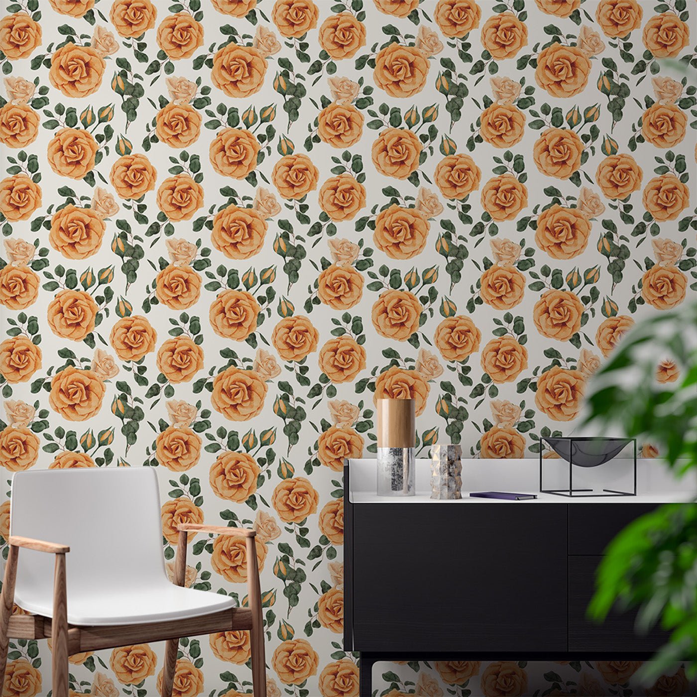 Floral & Leaves Wallpaper WAL1950-F