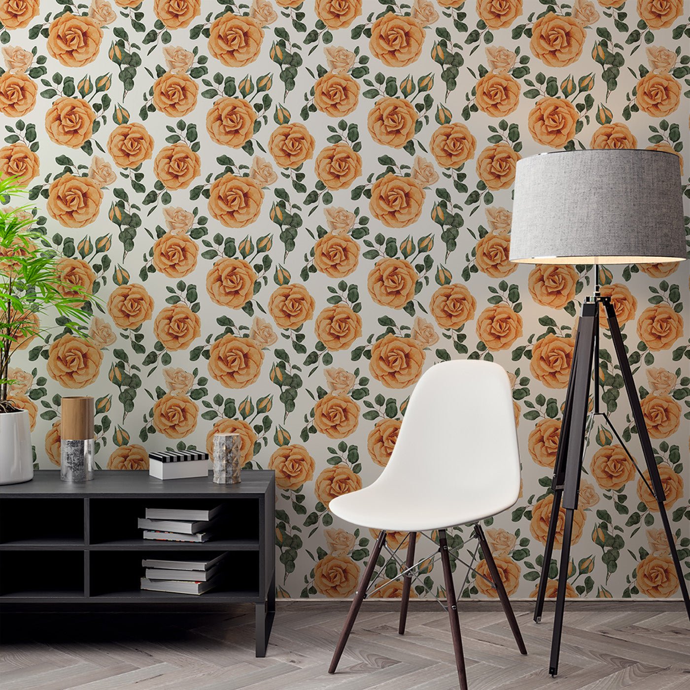 Floral & Leaves Wallpaper WAL1950-F