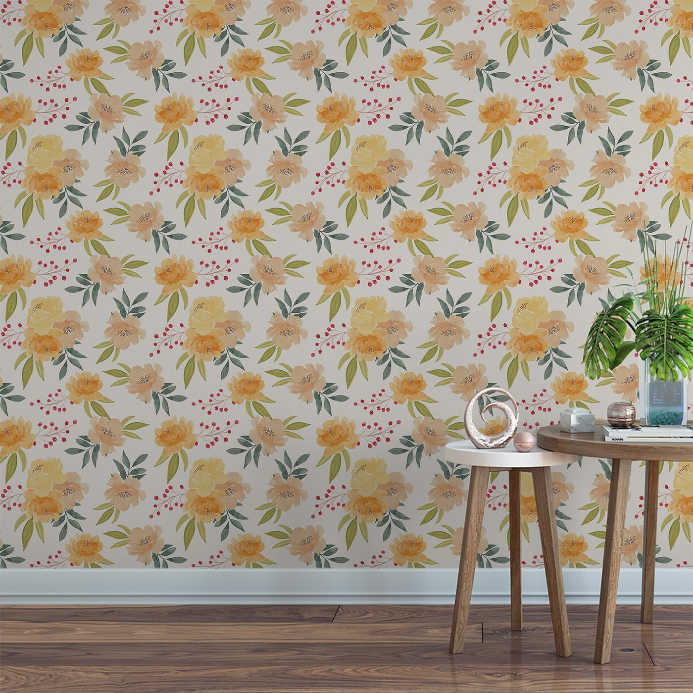 Floral & Leaves Wallpaper WAL1951-F