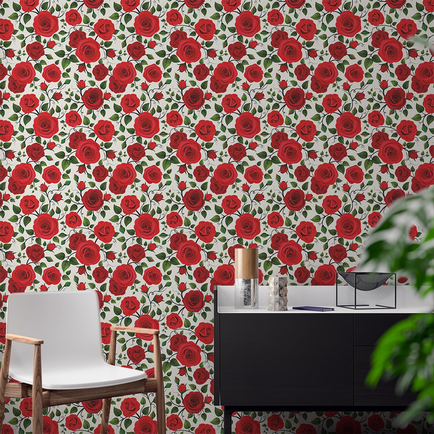 Floral & Leaves Wallpaper WAL1953-F