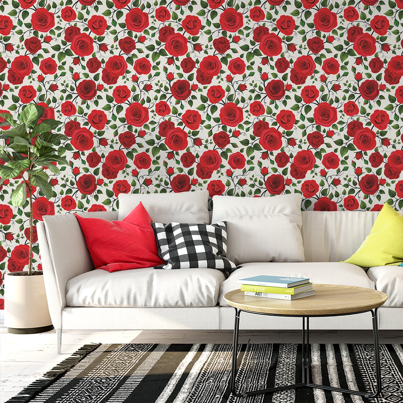 Floral & Leaves Wallpaper WAL1953-F