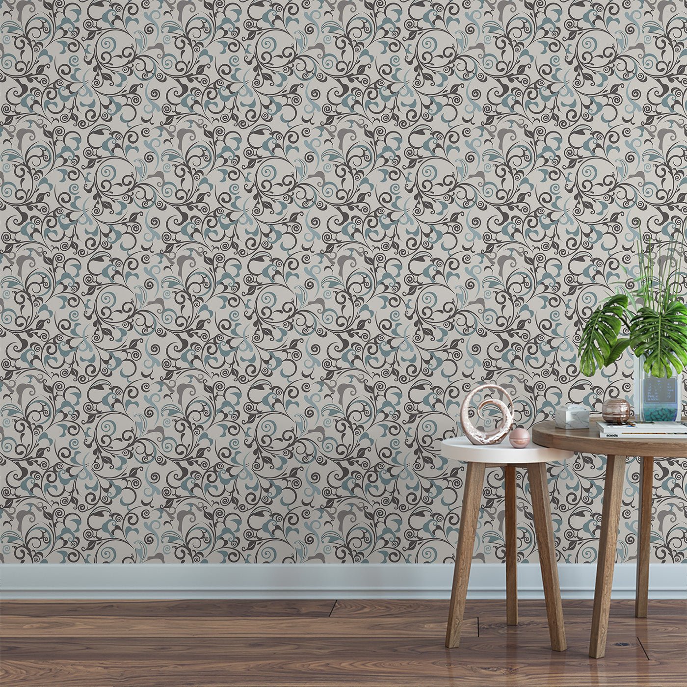 Floral & Leaves Wallpaper WAL1954-F