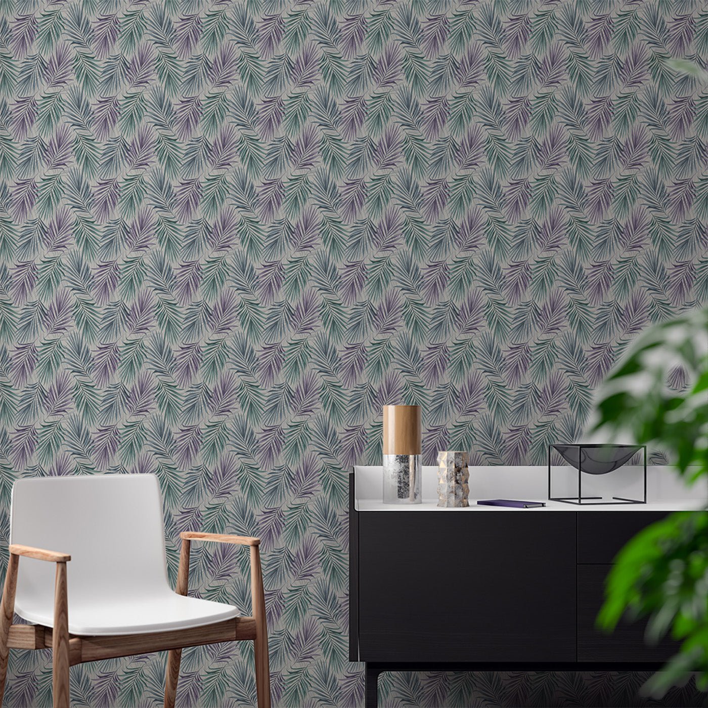 Floral & Leaves Wallpaper WAL1955-F