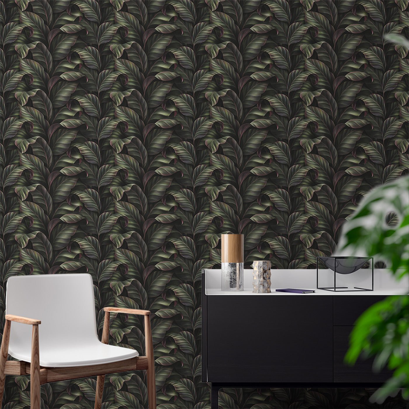 Floral & Leaves Wallpaper WAL1956-F