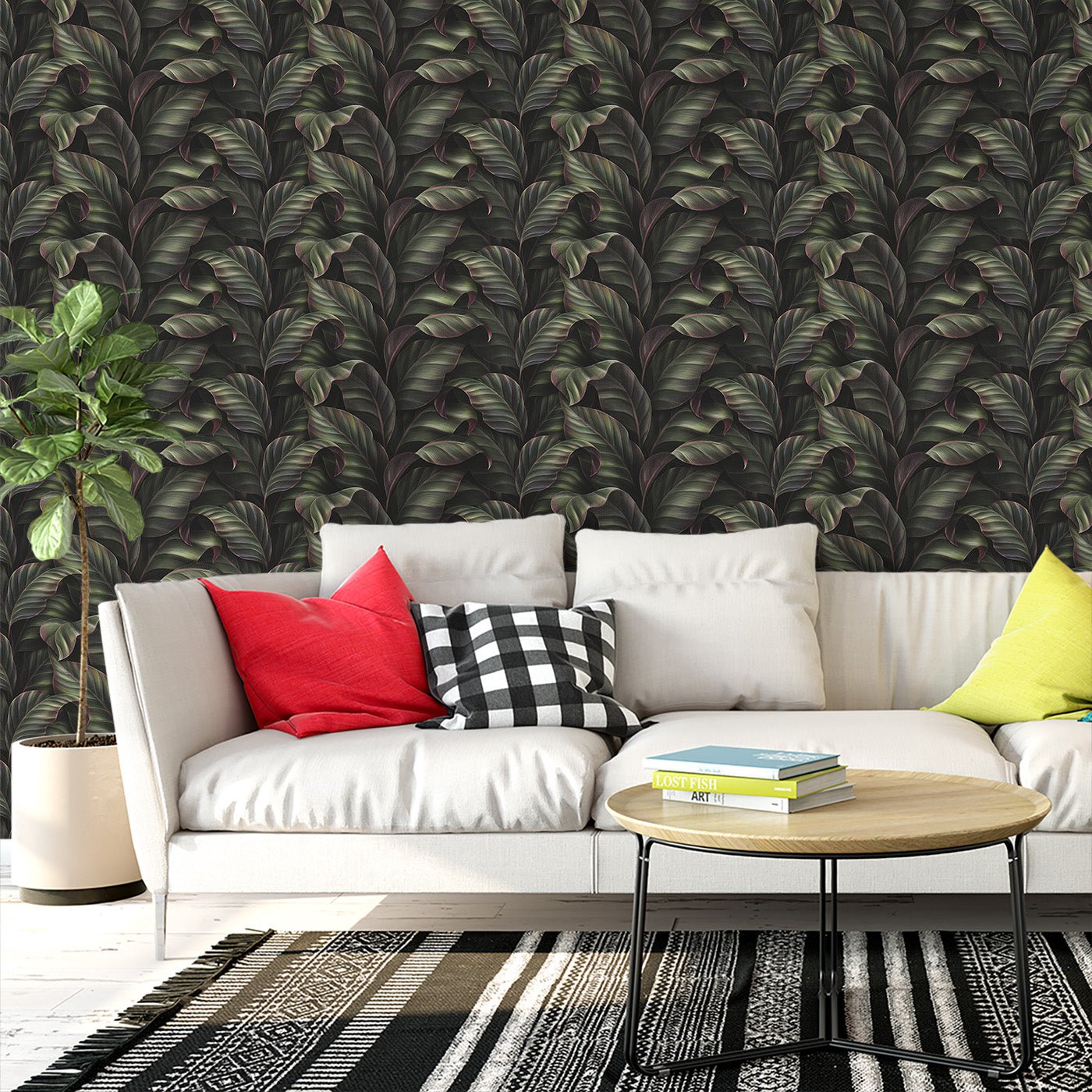 Floral & Leaves Wallpaper WAL1956-F