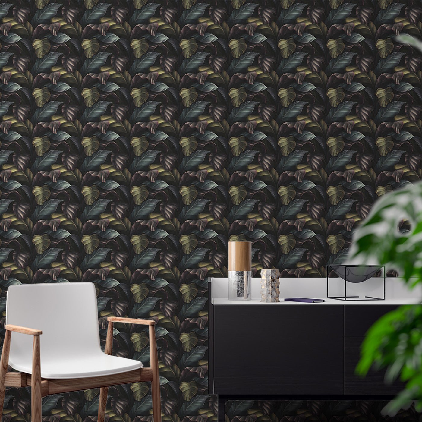 Floral & Leaves Wallpaper WAL1957-F