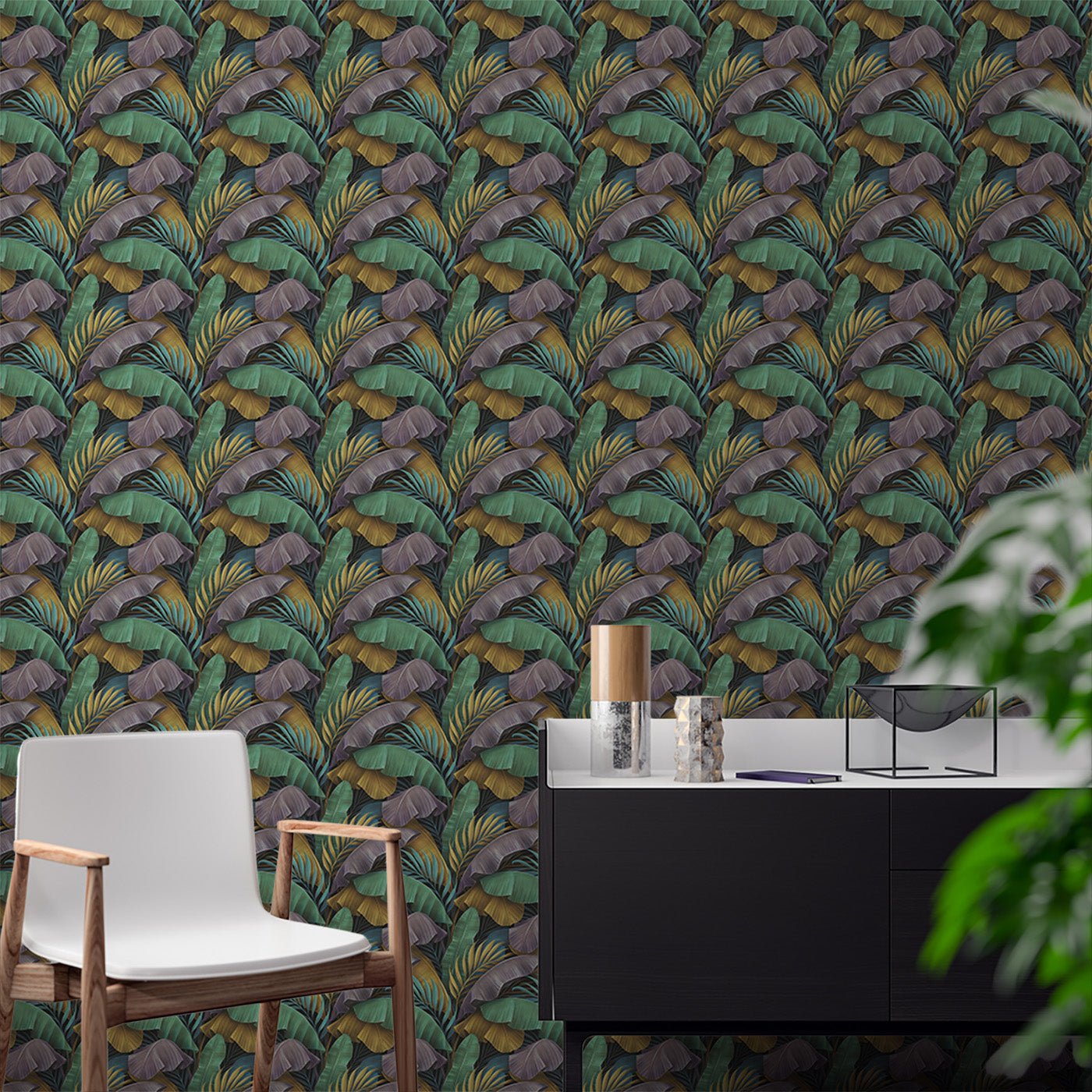 Floral & Leaves Wallpaper WAL1961-F