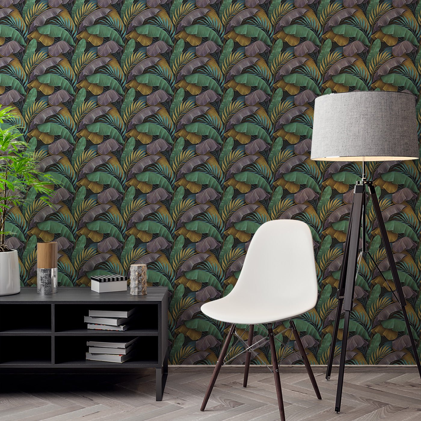 Floral & Leaves Wallpaper WAL1961-F