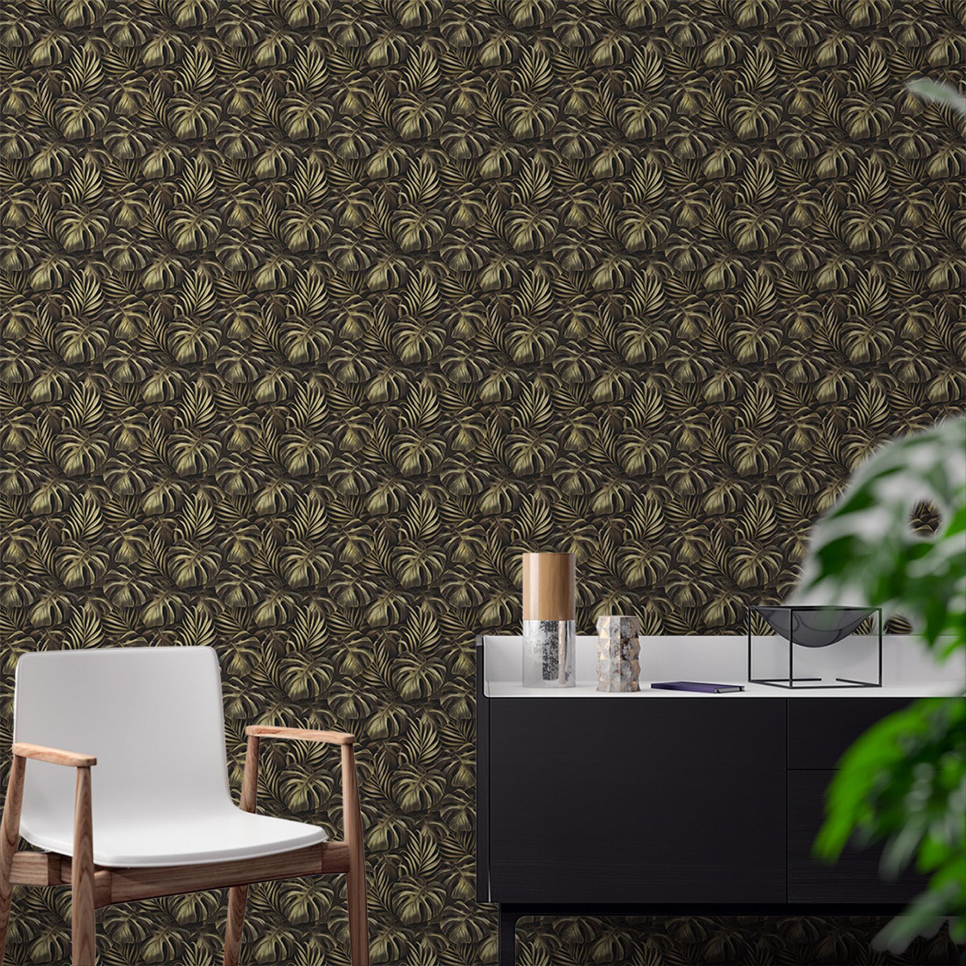 Floral & Leaves Wallpaper WAL1963-F