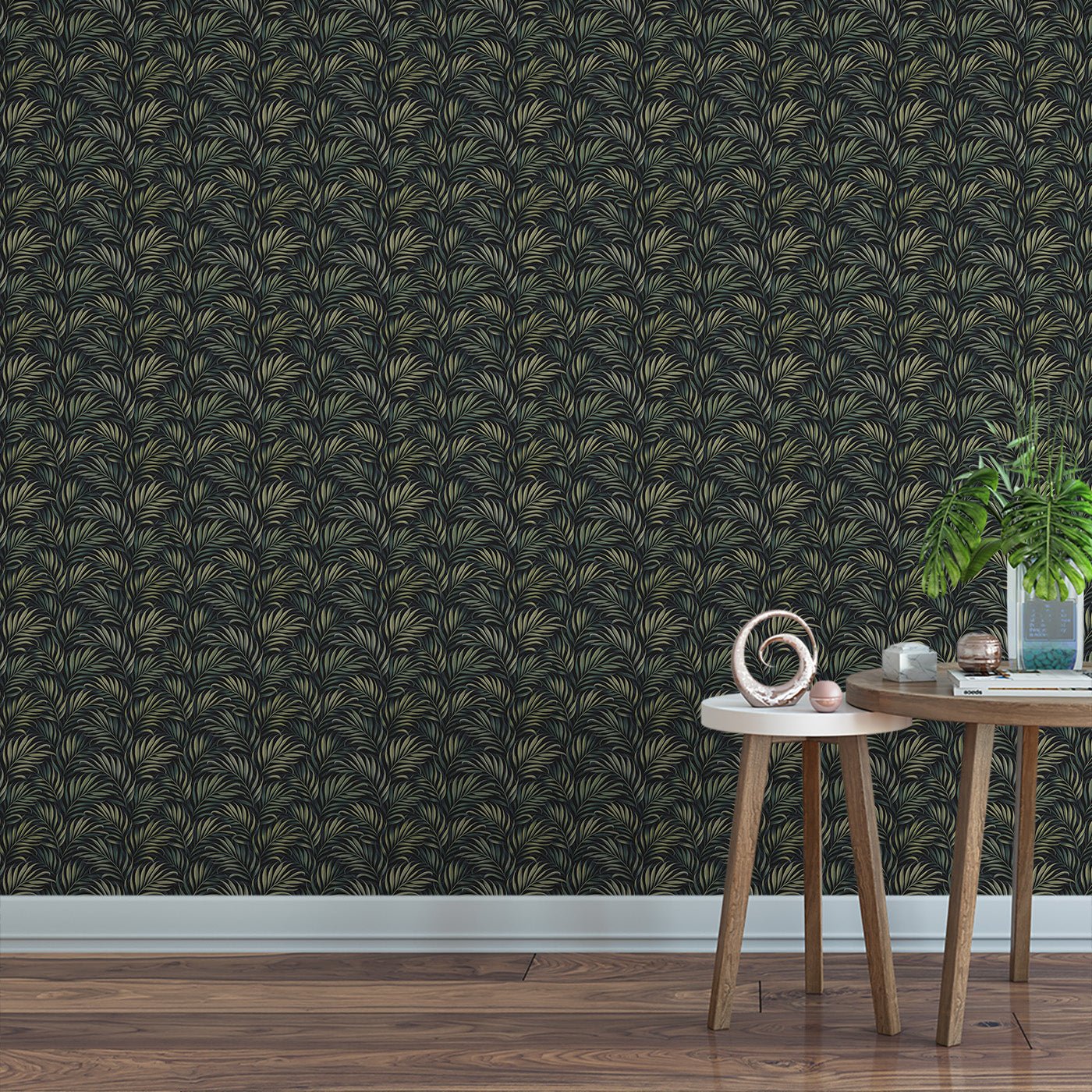 Floral & Leaves Wallpaper WAL1964-F