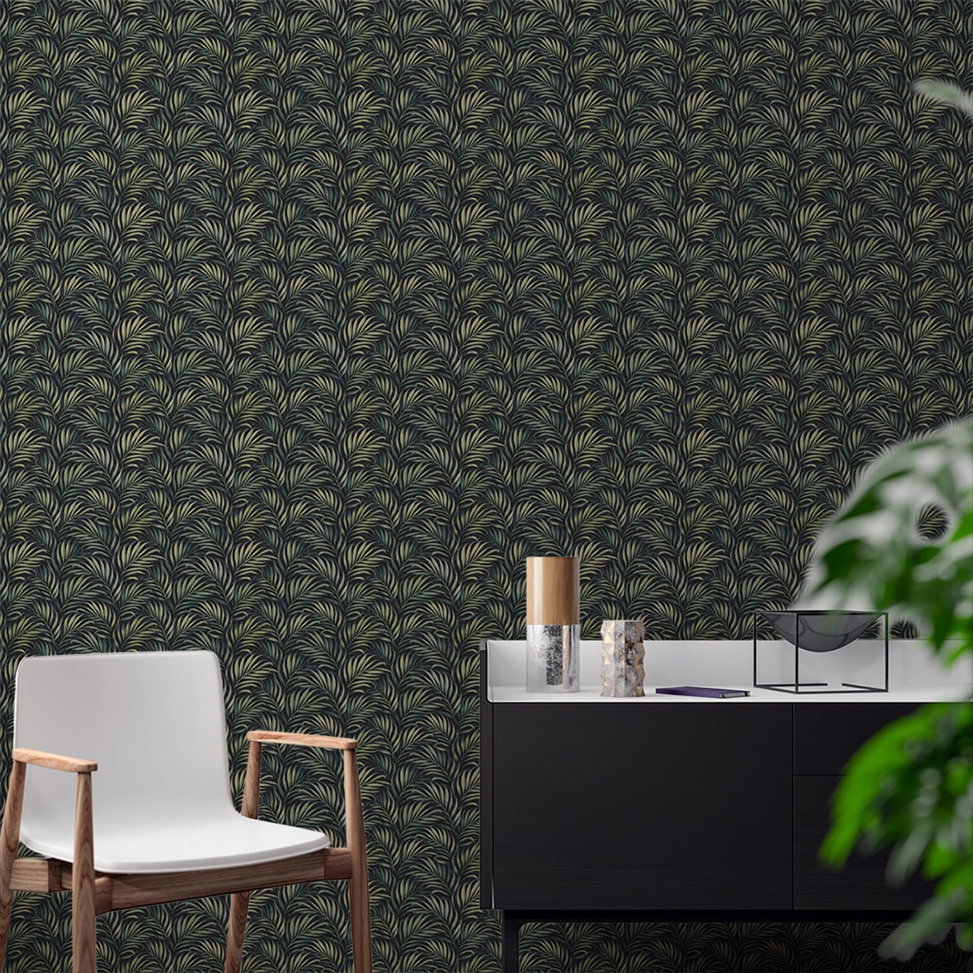 Floral & Leaves Wallpaper WAL1964-F