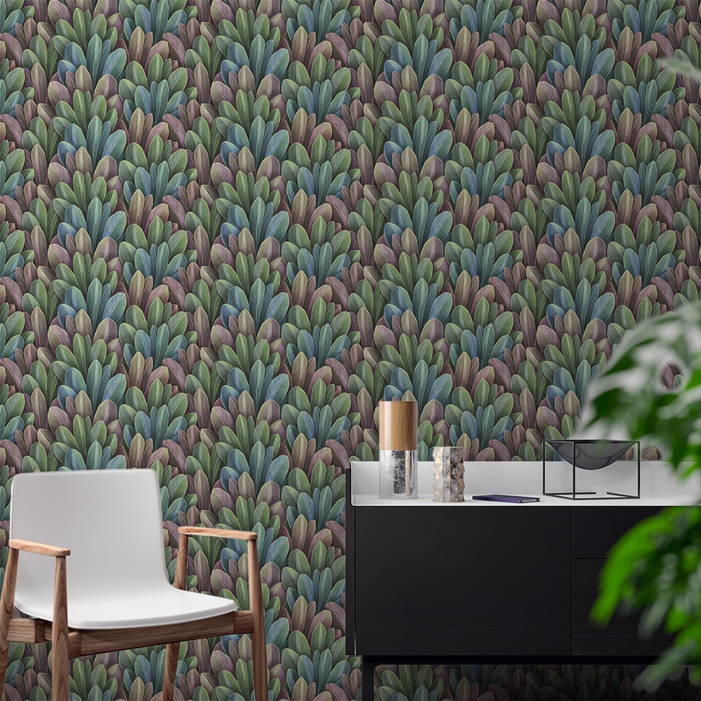 Floral & Leaves Wallpaper WAL1965-F