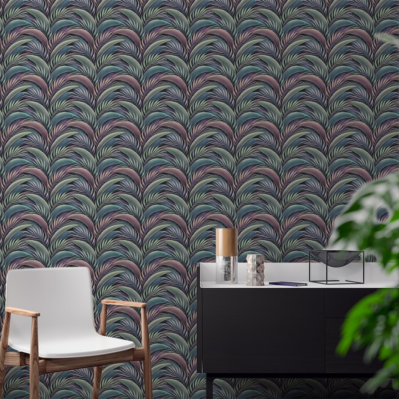 Floral & Leaves Wallpaper WAL1966-F