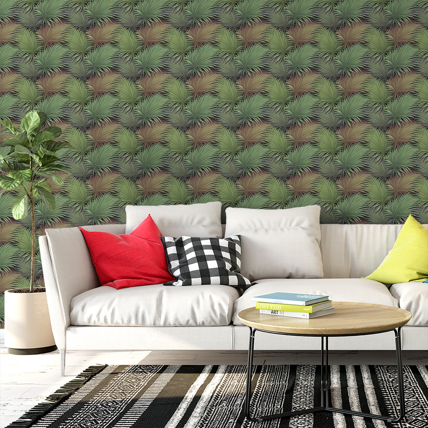 Floral & Leaves Wallpaper WAL1967-F