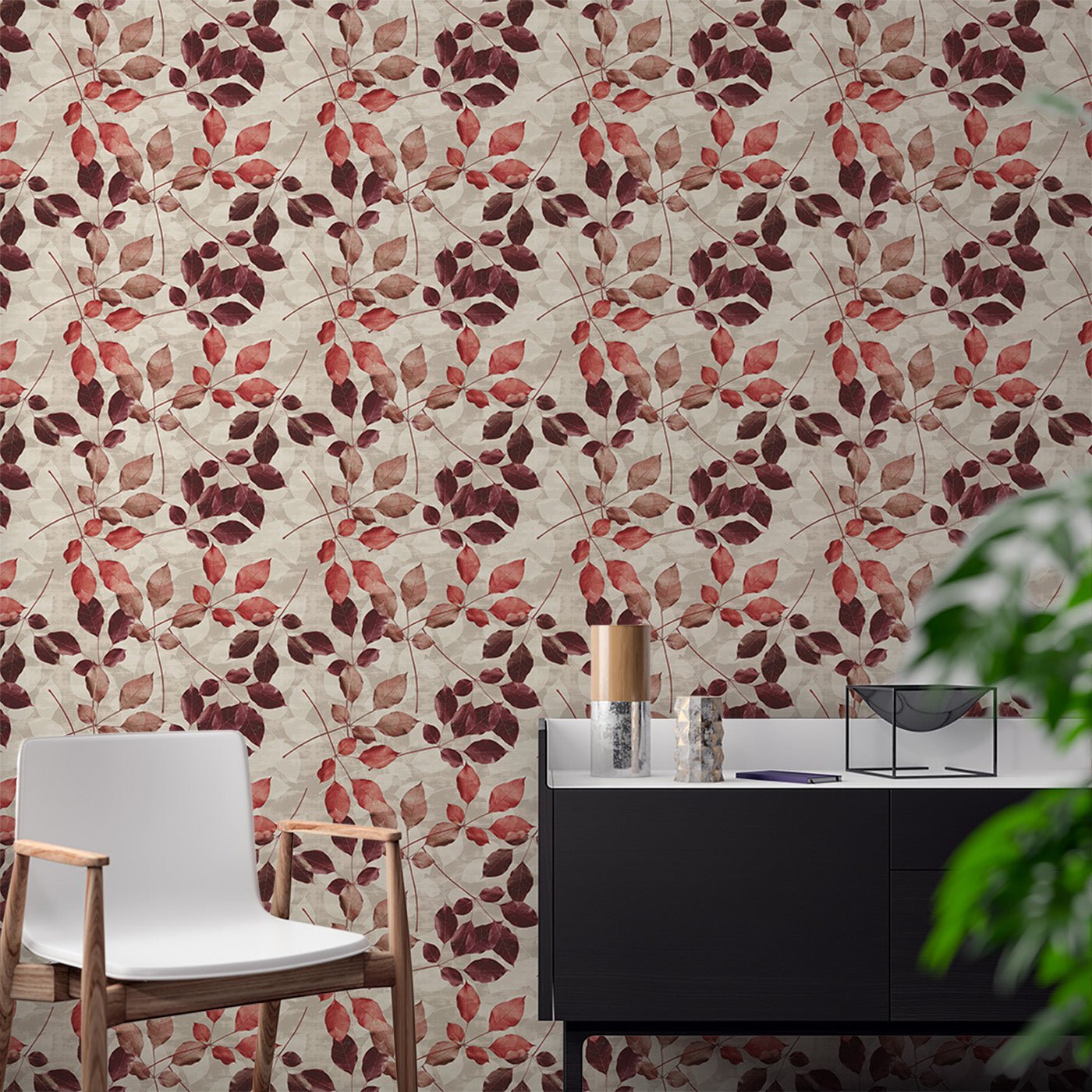 Floral & Leaves Wallpaper WAL1968-F