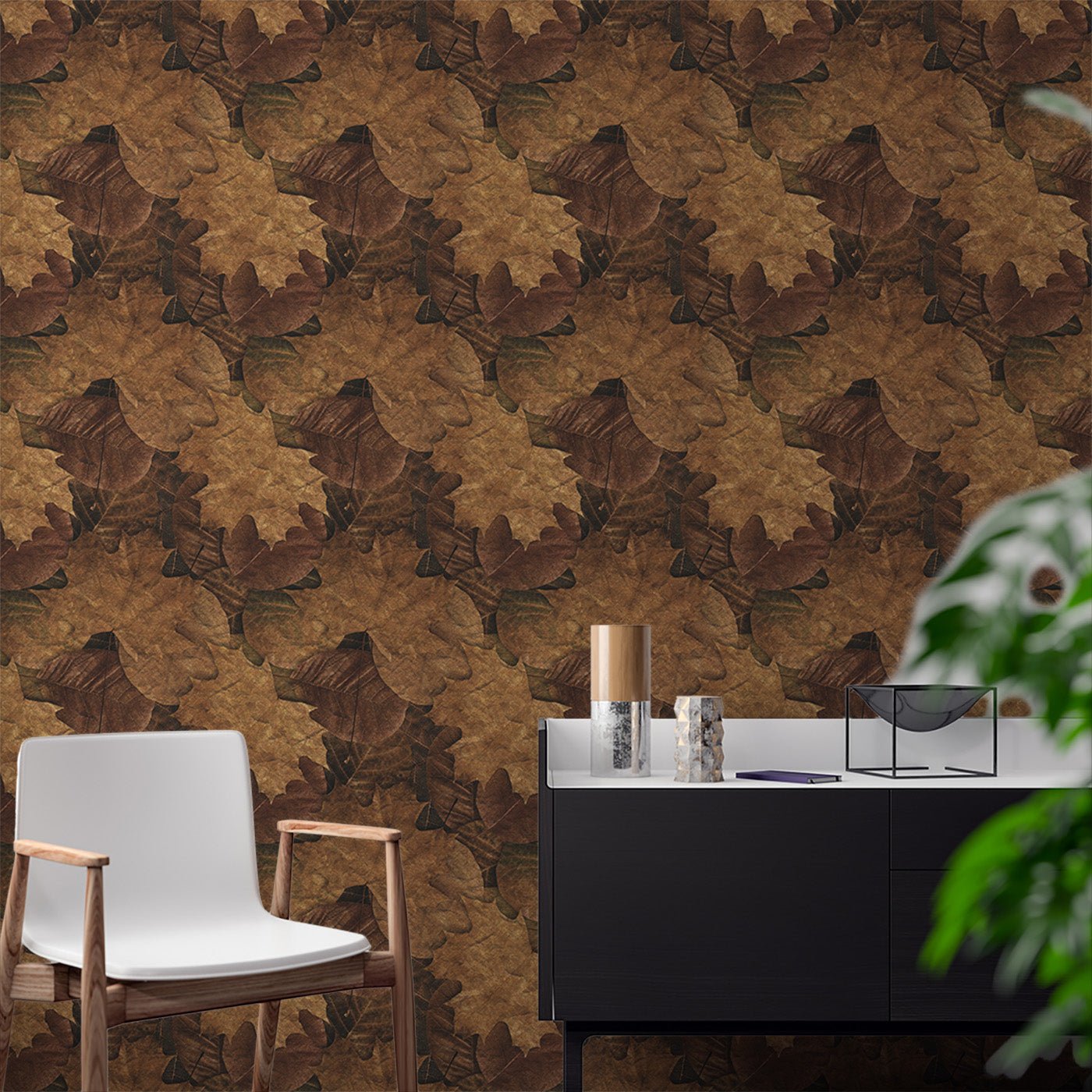 Floral & Leaves Wallpaper WAL1976-F