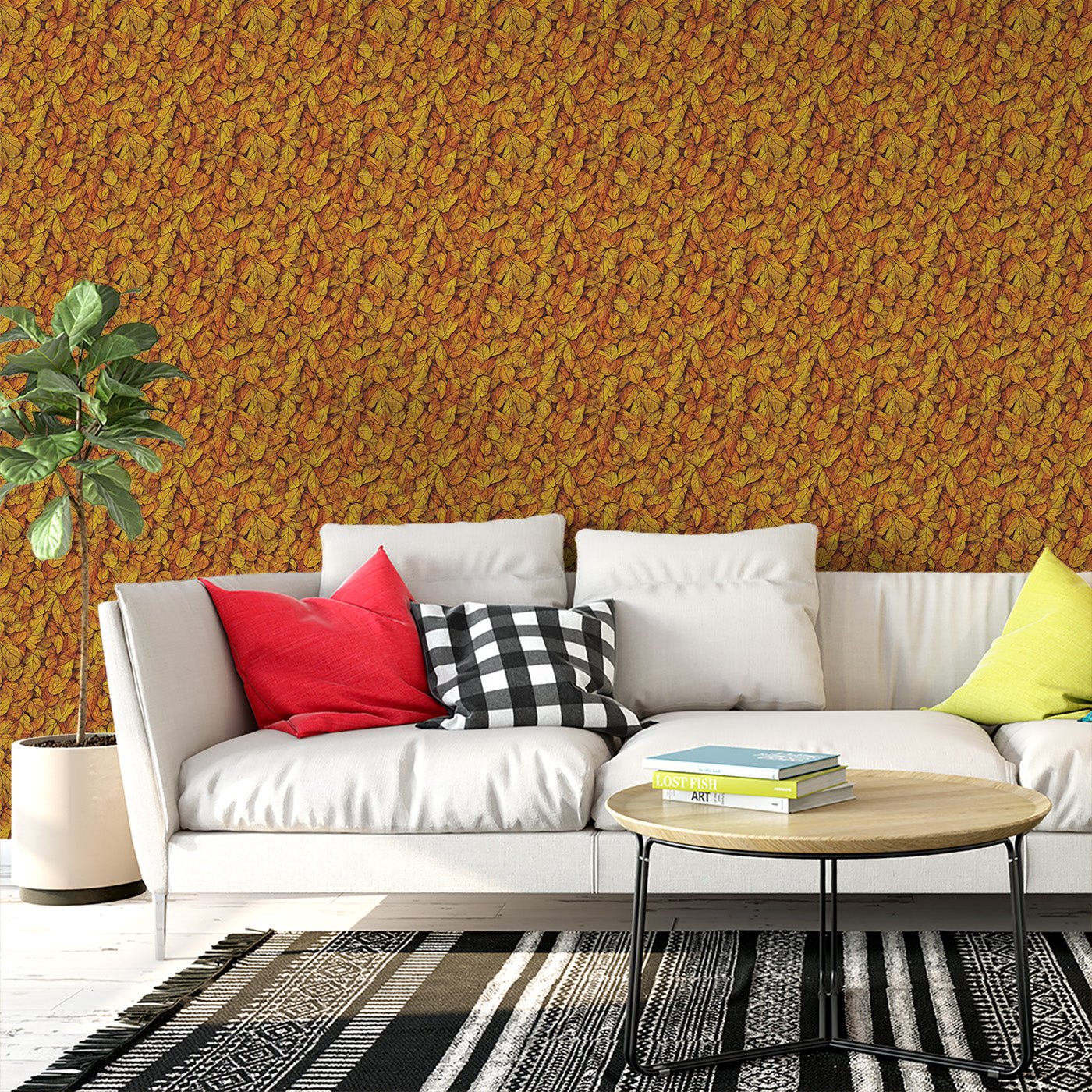 Floral & Leaves Wallpaper WAL1978-F